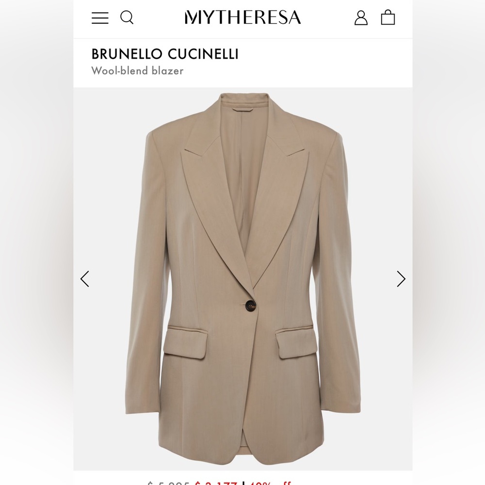 NWT Brunello Cucinelli WoolBlend Women's Blazer size L